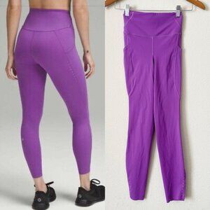 Lululemon SIZE 2 Fast & Free High rise leggings 25” in Moonlit Magenta Purple